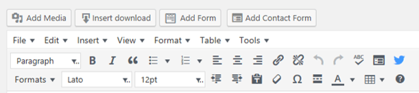 Wordpress Page Dashboard