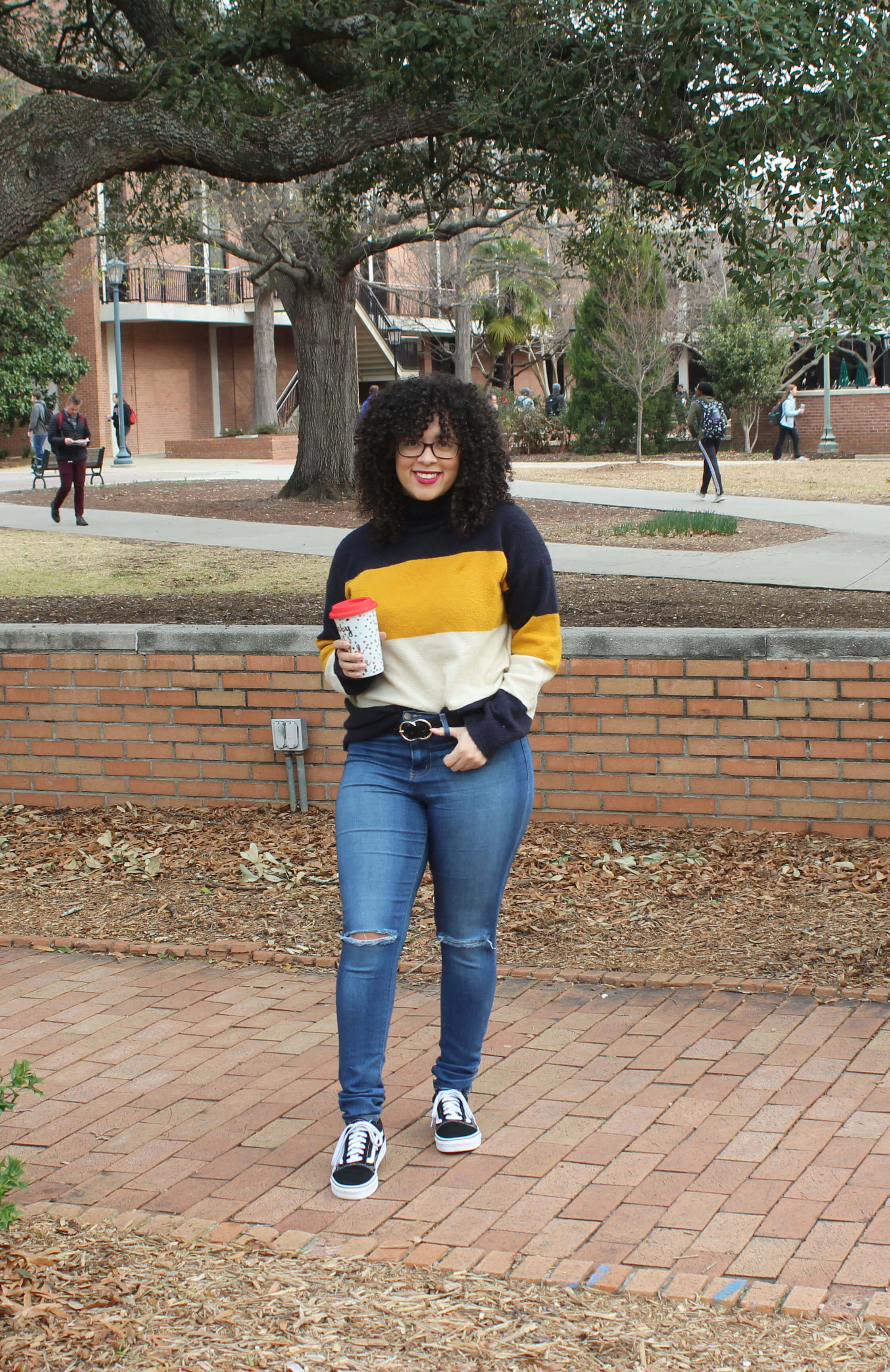 Striped Sweaters are my favorite type of sweaters because they are interesting without being boring. This one is perfect for the fall and winter months with it's muted colors.