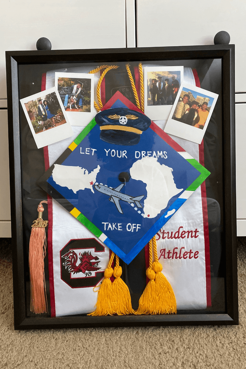 In this blog post, I’m sharing how you can create a DIY Graduation Shadowbox! It is literally so easy to do, and you only need a handful of materials to do it yourself at home. Creating a shadowbox is a great way to treasure your memories from college and also create some fun home décor to keep for years to come. 