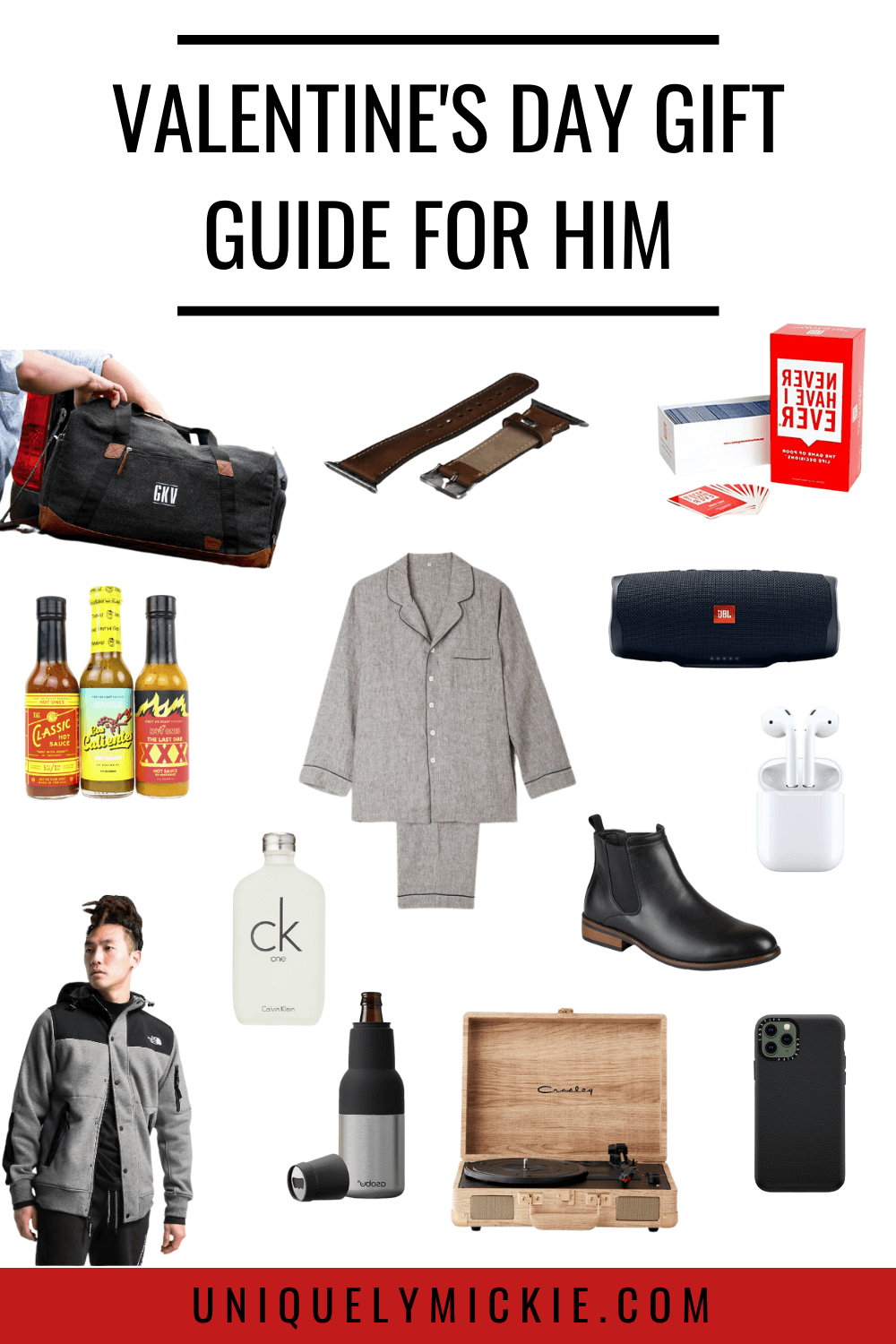 Men can be so hard to shop for, so hopefully this Valentine’s Gift Guide for Him helps you shop for the man in your life with ease. I’ve included different items for different budgets and based on different preferences. #valentinesdaygiftideasformen #boyfriendgiftbasketvalentinesday