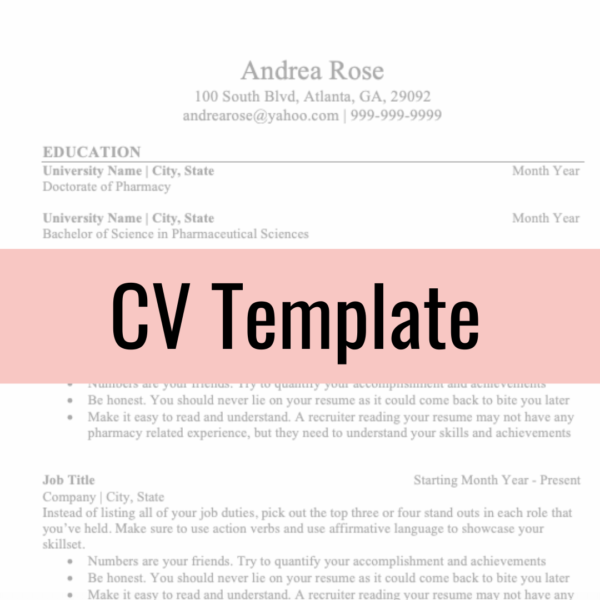 Pharmacist CV Template